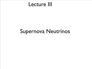 Supernova Neutrinos Lecture