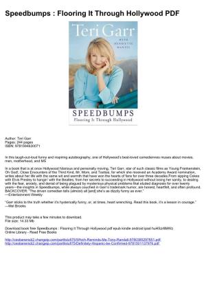 Speedbumps : Flooring It Through Hollywood PDF