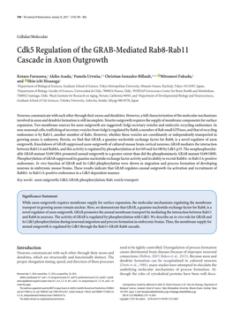Cdk5 Regulation of the GRAB-Mediated Rab8-Rab11 Cascade in Axon Outgrowth