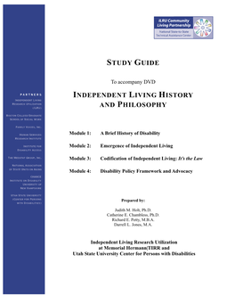 Study Guide Independent Living History and Philosophy