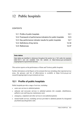 Section 12 Public Hospitals