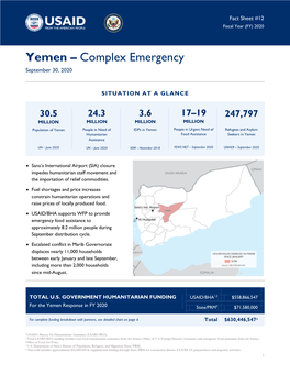 USG Yemen Complex Emergency Fact Sheet