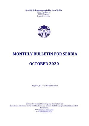 Monthly Bulletin for Serbia October 2020