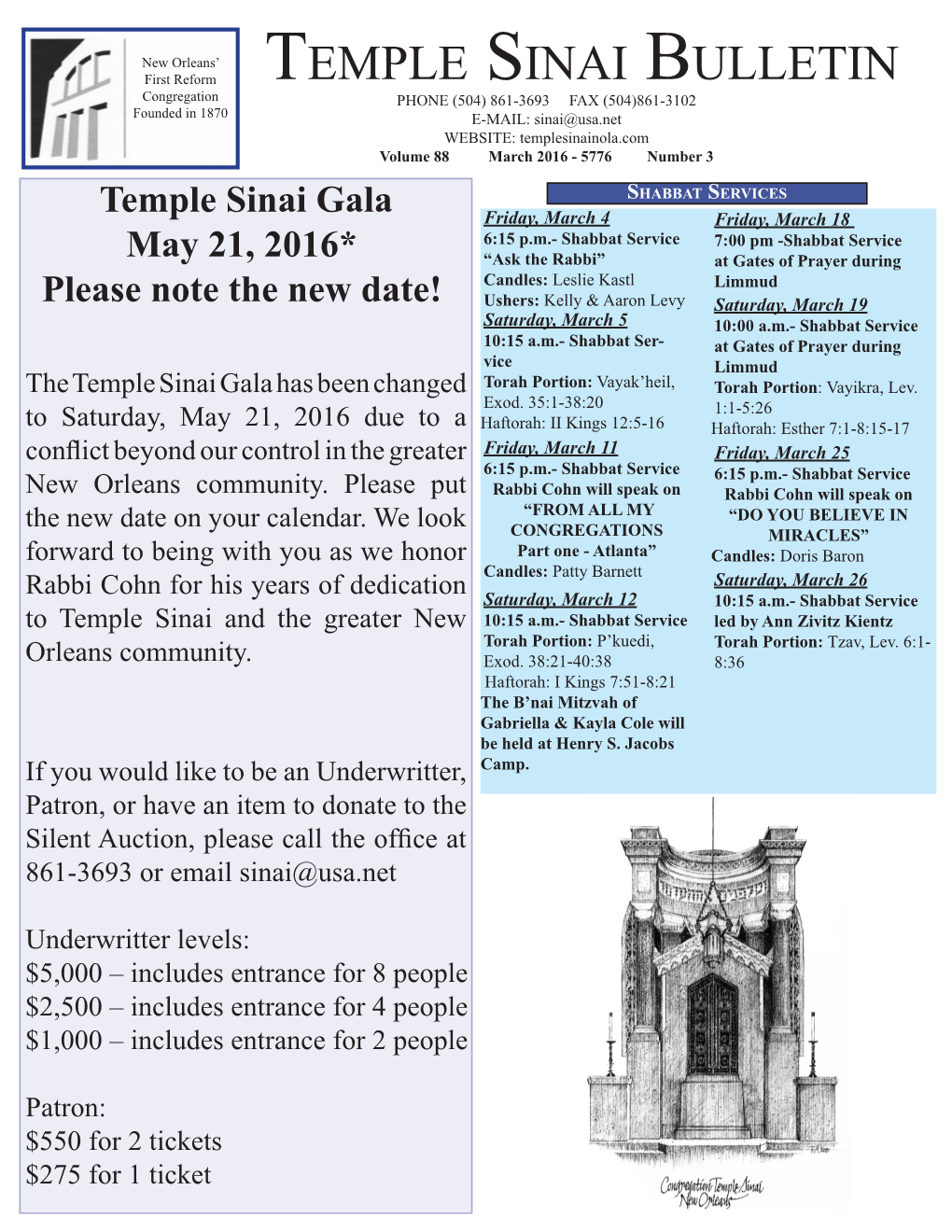Temple Sinai Bulletin