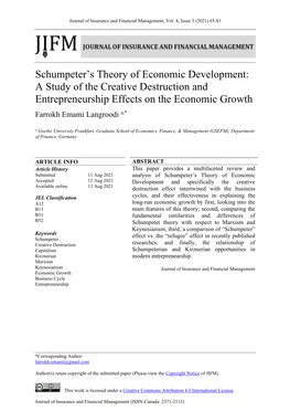Schumpeter's Theory of Economic Development