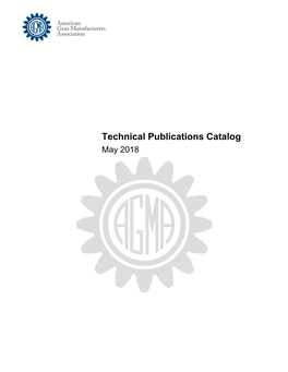 Technical Publications Catalog May 2018