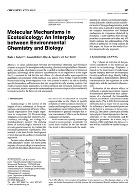 Molecular Mechanisms in Ecotoxicology