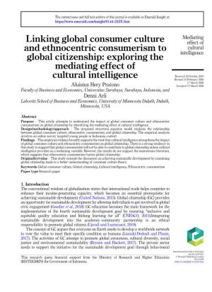 Linking Global Consumer Culture and Ethnocentric Consumerism to Global