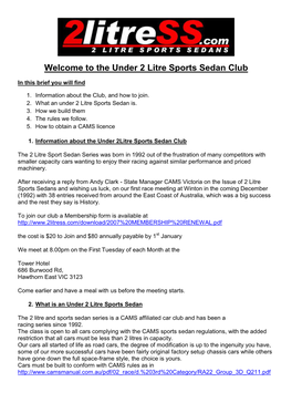 The Under 2 Litre Sports Sedan Club