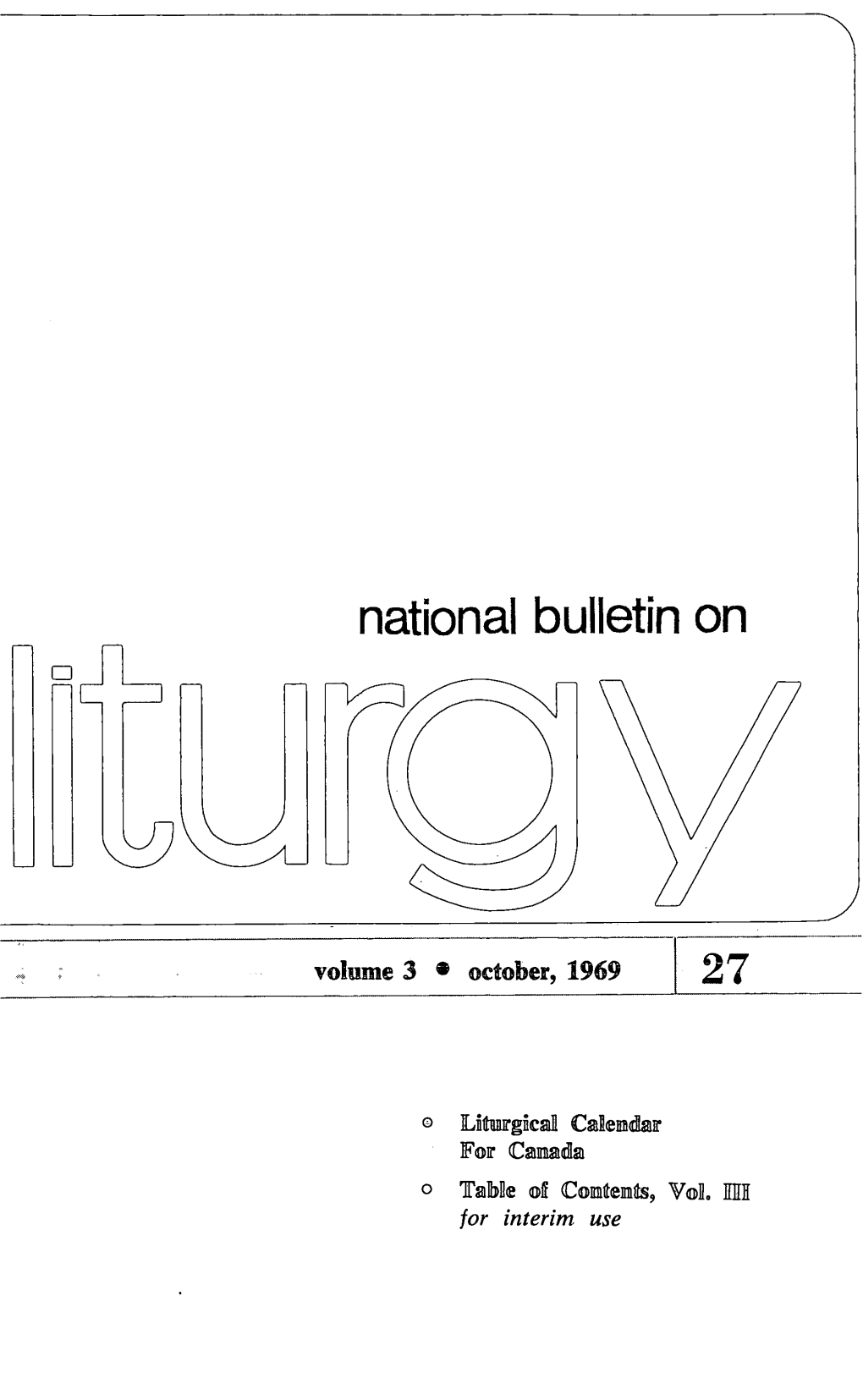 Liturgical Calendar for Canada