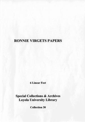 Ronnie Virgets Papers