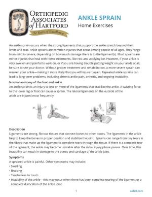 ANKLE SPRAIN Home Exercises