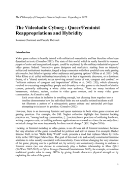 The Videoludic Cyborg : Queer/Feminist Reappropriations and Hybridity