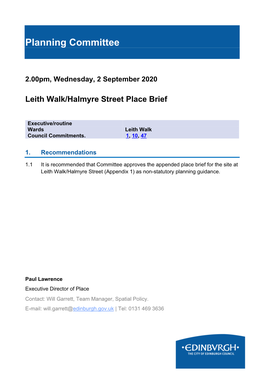 Leith Walk-Halmyre Street Place Brief