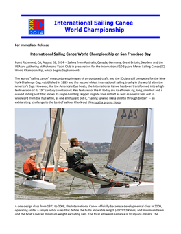 International Sailing Canoe World Championship on San Francisco Bay