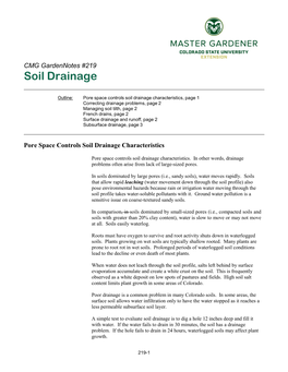 Soil Drainage