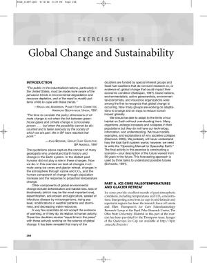 Global Change and Sustainability