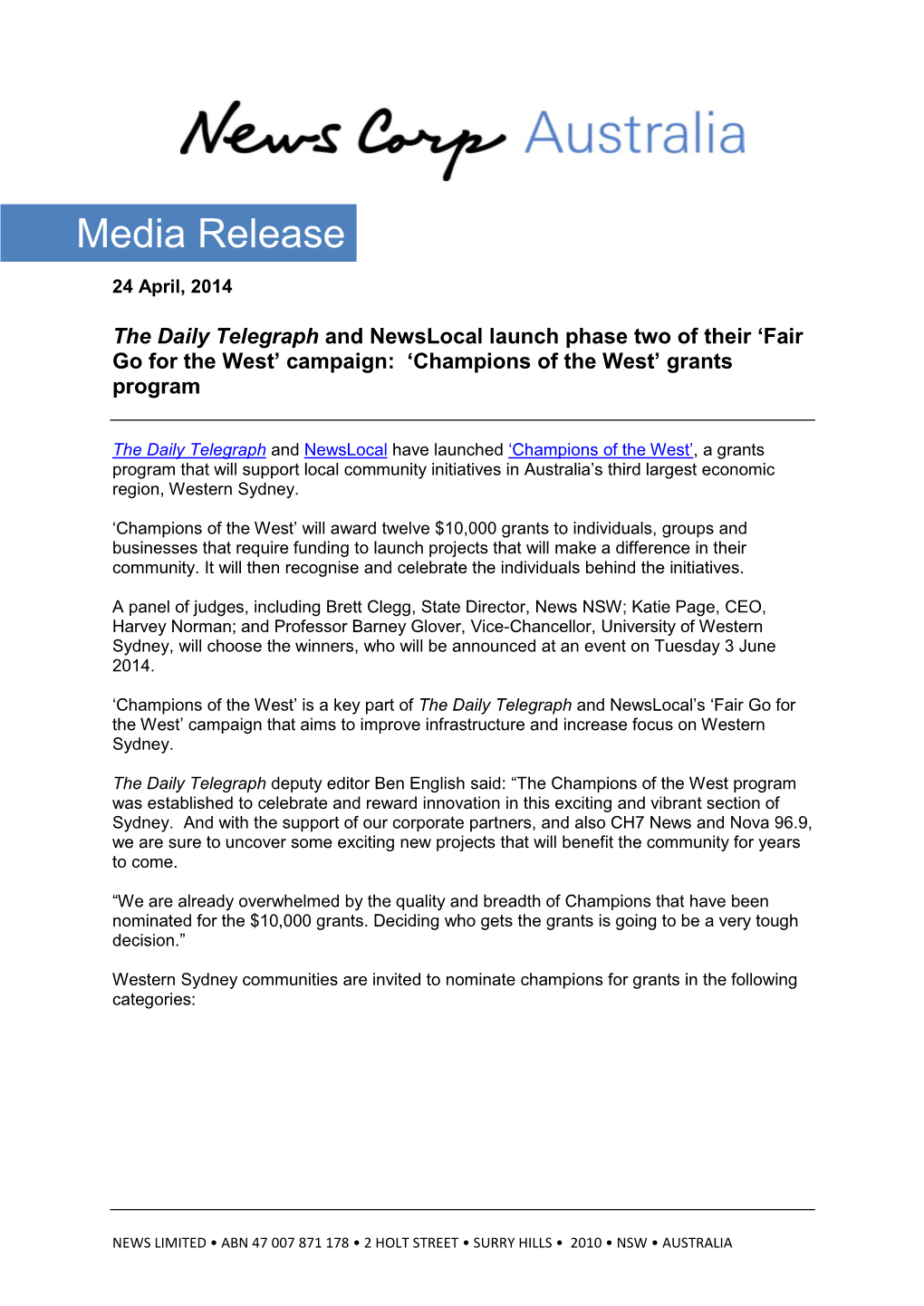 Media Release