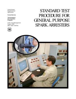 Standard Test Procedure for General Purpose Spark Arresters
