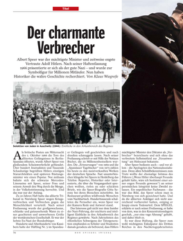 Der Charmante Verbrecher Albert Speer War Der Mächtigste Minister Und Zeitweise Engste Vertraute Adolf Hitlers