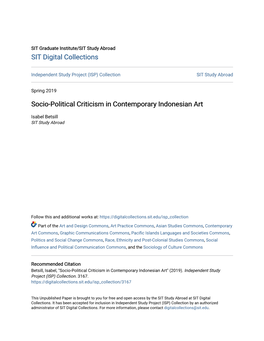 Socio-Political Criticism in Contemporary Indonesian Art