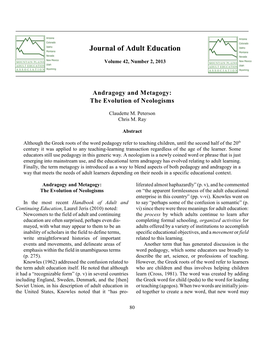 Journal of Adult Education
