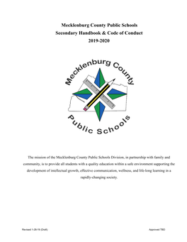 Mecklenburg County Public Schools Secondary Handbook & Code Of
