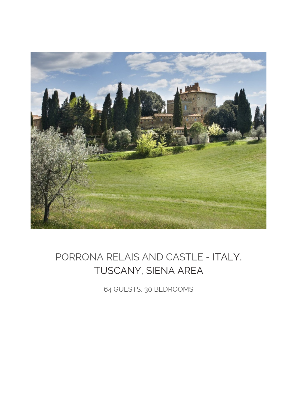 Porrona Relais and Castle - Italy, Tuscany, Siena Area