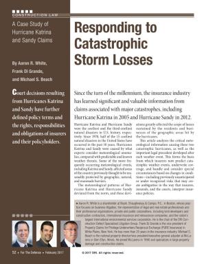 Responding to Catastrophic Storm Losses