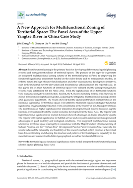 A New Approach for Multifunctional Zoning of Territorial Space: the Panxi Area of the Upper Yangtze River in China Case Study