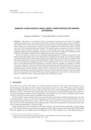Markov Chain Monte-Carlo Orbit Computation for Binary Asteroids