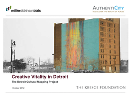 Creative Vitality in Detroit – the Detroit Cultural Mapping Project