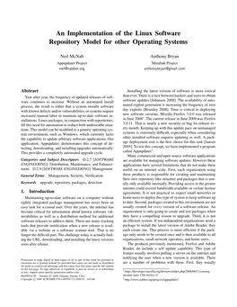 An Implementation of the Linux Software Repository Model for Other Operating Systems