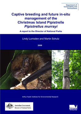 Captive Breeding and Future In-Situ Management of the Christmas Island Pipistrelle Pipistrellus Murrayi a Report to the Director of National Parks