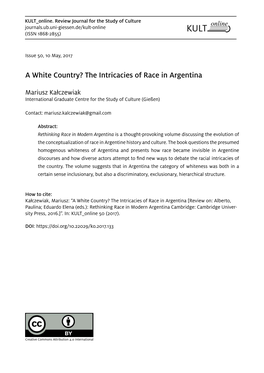 A White Country? the Intricacies of Race in Argentina