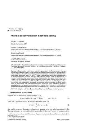 Wavelet Deconvolution in a Periodic Setting
