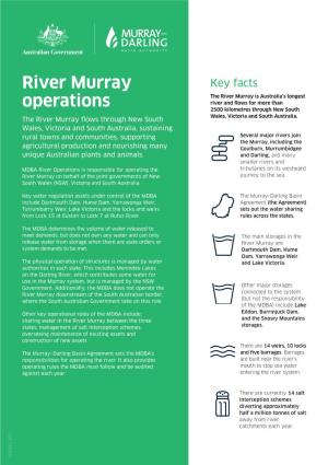 River Murray Operations | Murray–Darling Basin Authority August 2020