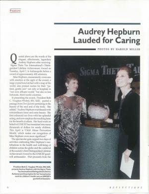 Audrey Hepburn Lauded for Caring