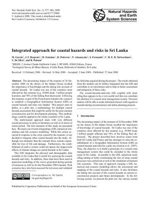 Integrated Approach for Coastal Hazards and Risks in Sri Lanka