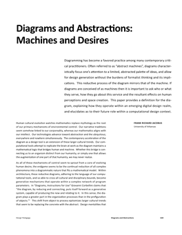 Diagrams and Abstractions: Machines and Desires