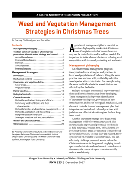 Weed and Vegetation Management Strategies in Christmas Trees