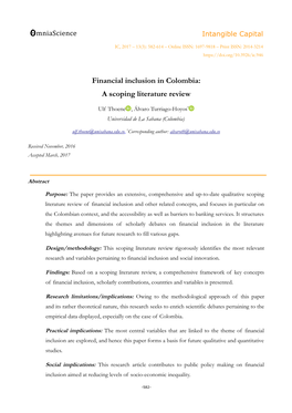 Financial Inclusion in Colombia: a Scoping Literature Review