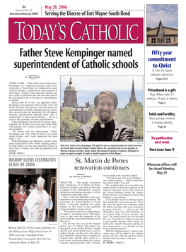 Father Steve Kempinger Named Superintendent of Catholic Schools