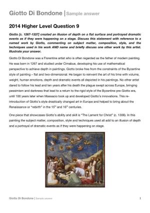 Giotto Di Bondone | Sample Answer
