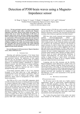 Detection of P300 Brain Waves Using a Magneto-Impedance Sensor