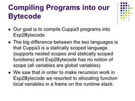 Compiling Programs Into Our Bytecode