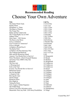 Choose Your Own Adventure