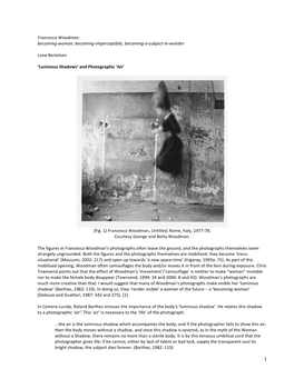 Francesca Woodman: Becoming-Woman, Becoming-Imperceptible, Becoming-A-Subject-In-Wonder