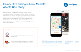Competitive Pricing in Local Markets: Atlanta QSR Study