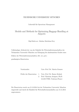 Models and Methods for Optimizing Baggage Handling at Airports